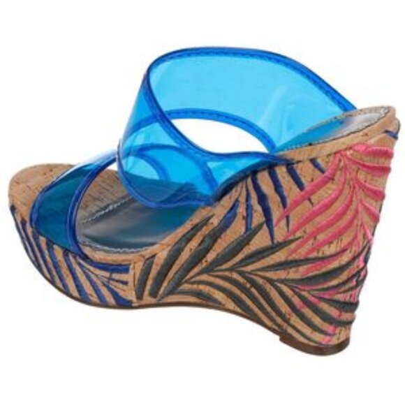 Naughty Monkey Palmetto Platform Wedges Sandals Blue strap  💥NWT!🆕FAST😮‍💨⚡🚚 - Picture 2 of 6